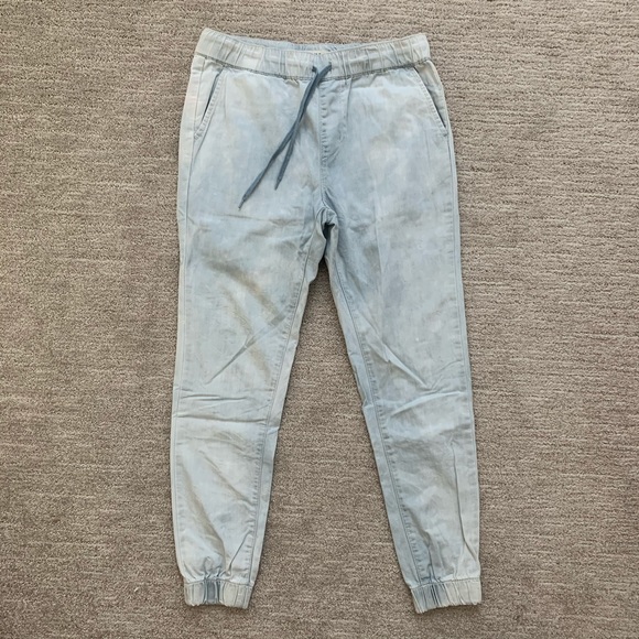 PacSun Bullhead Denim Co Light Blue Wash Joggers Pants Small - Picture 2 of 12